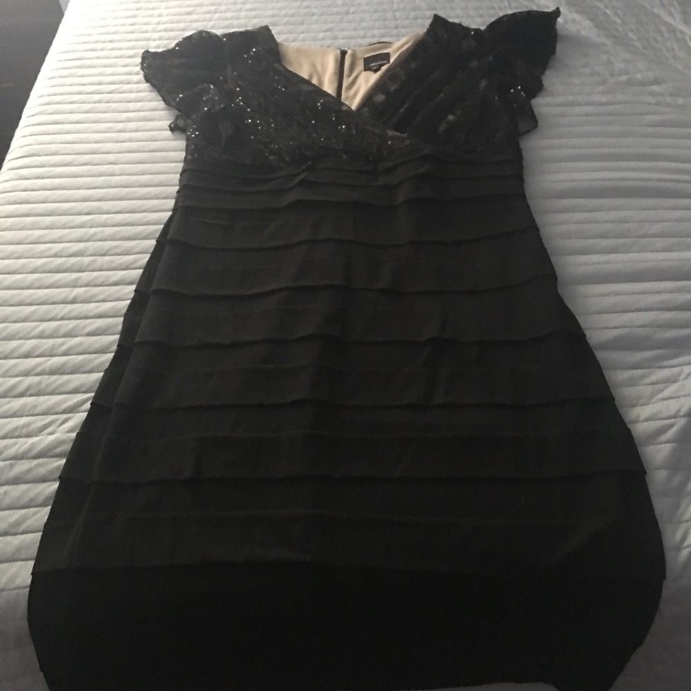 Black Sequin Band Dress